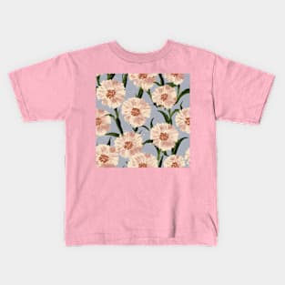 Pink Carnation Pattern, Vintage Florals Kids T-Shirt